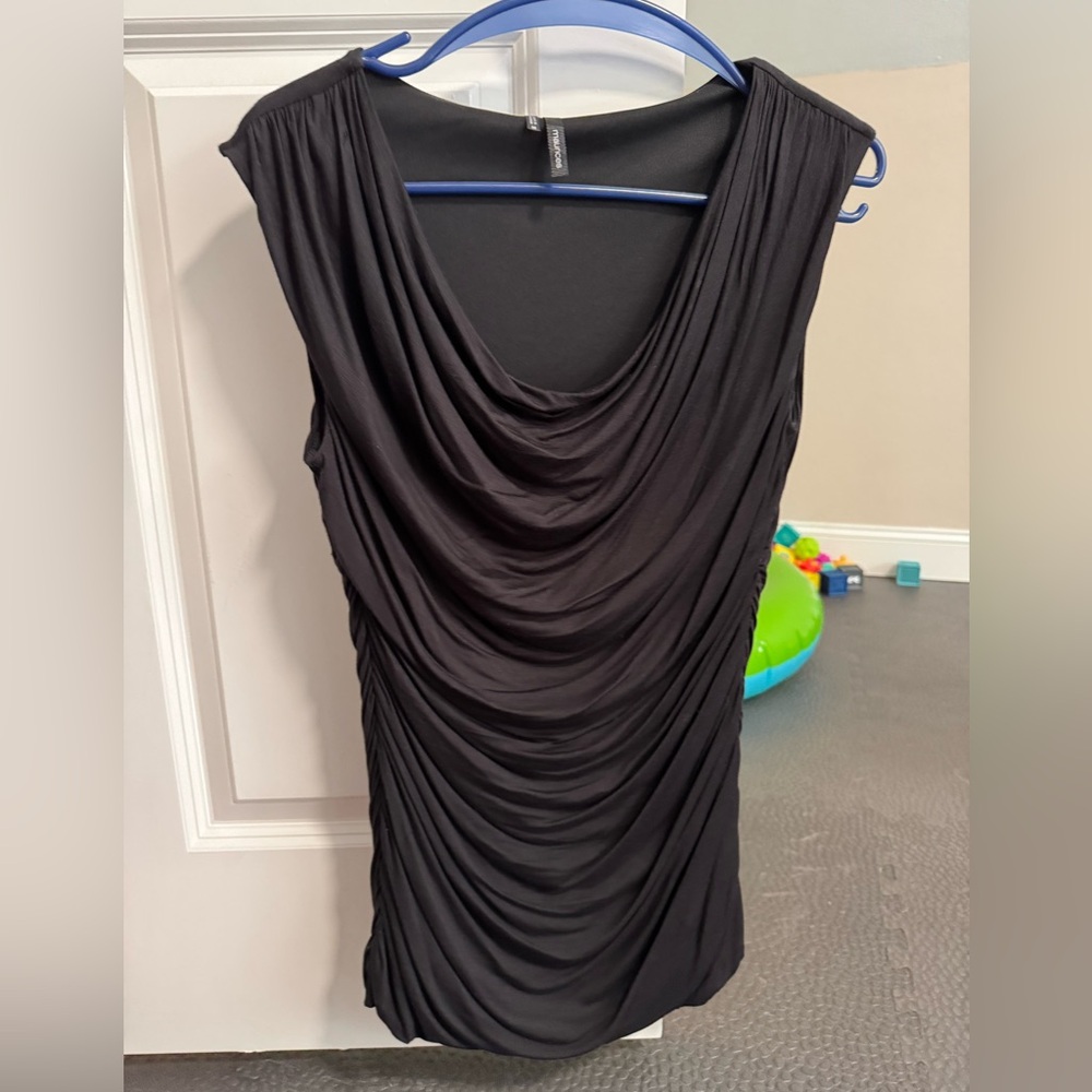Maurices Black Draped Sleeveless Blouse